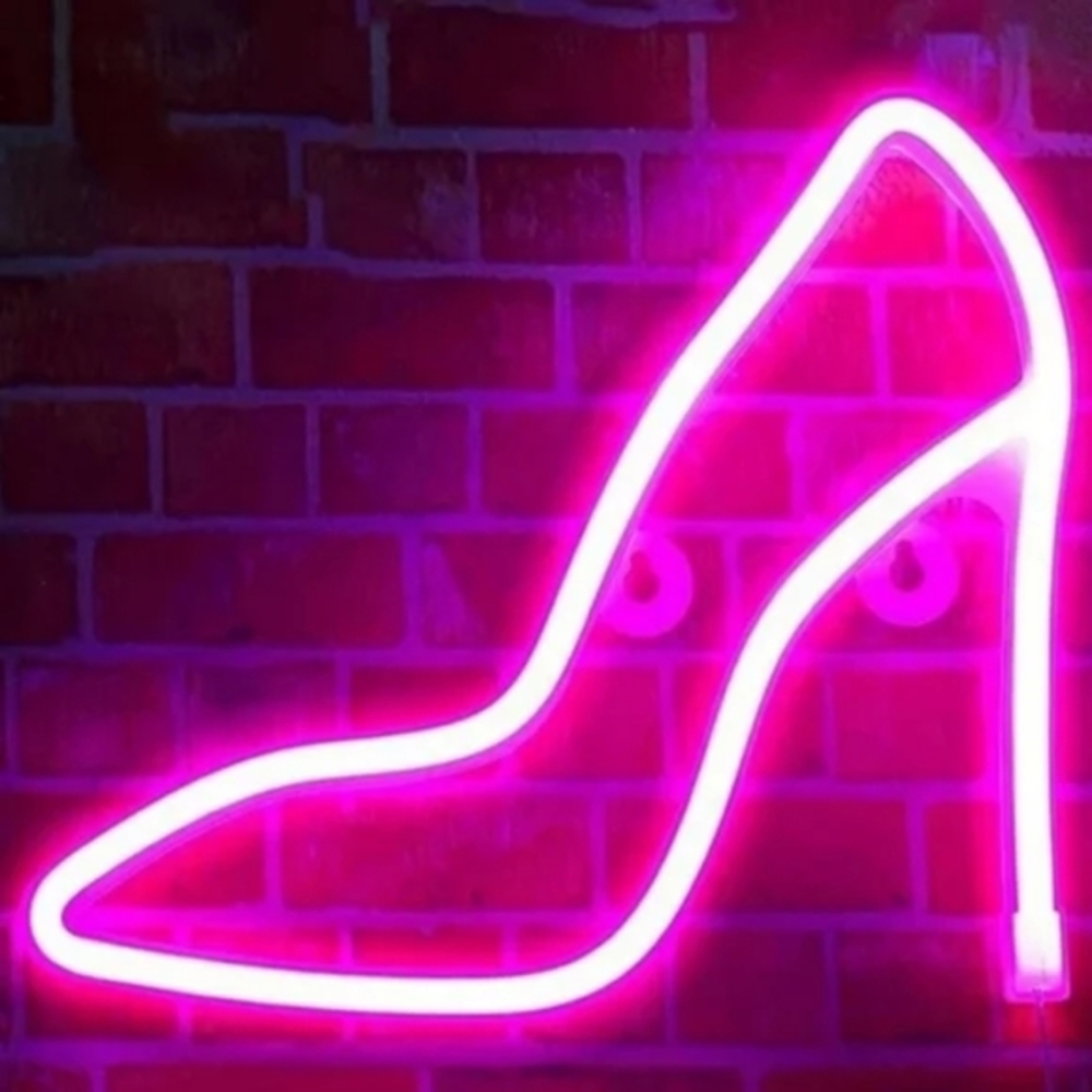 Pink Neon High Heel LED Light Wall Decor